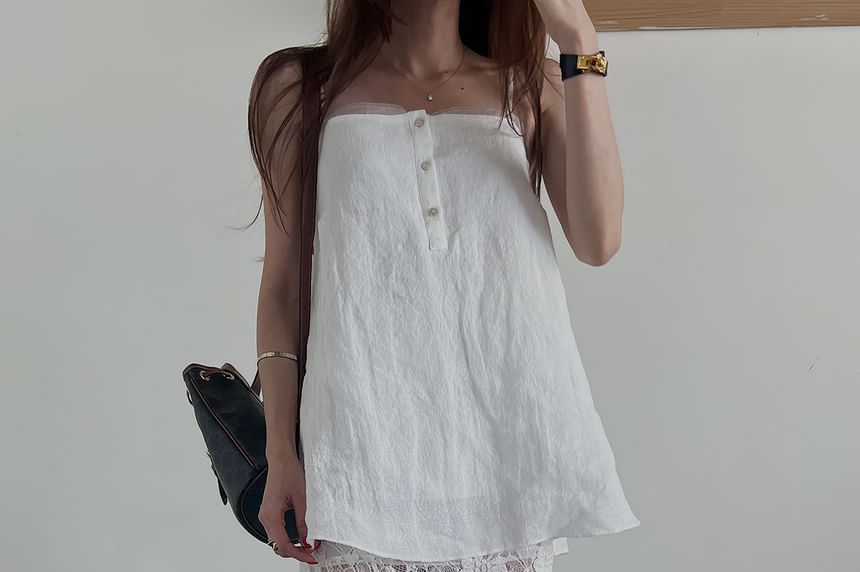 Button Cami with Lace Pencil Skirt