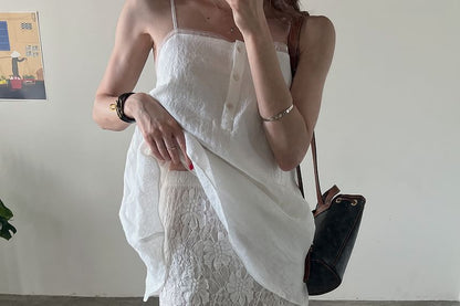Button Cami with Lace Pencil Skirt