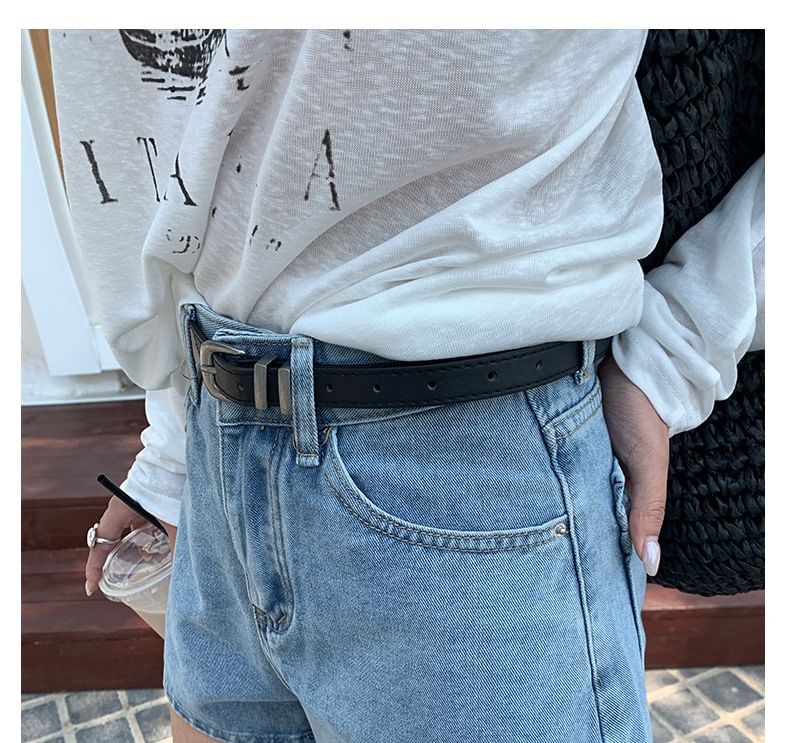 High Waist Washed Denim Shorts