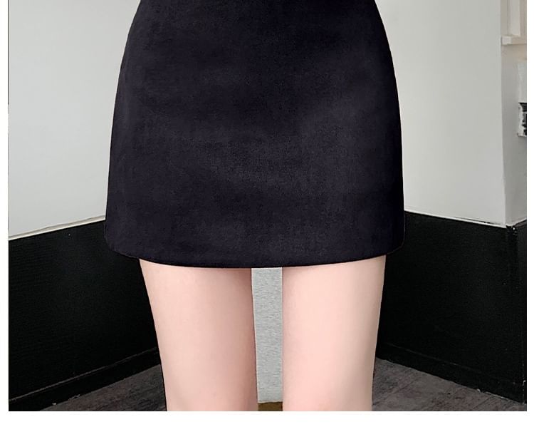 Belted Mini A-Line Skirt