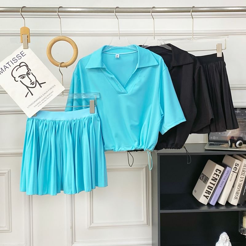 Polo Top and Mini Skirt Set