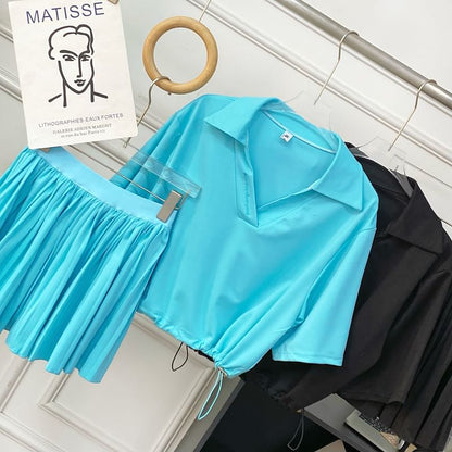 Polo Top and Mini Skirt Set