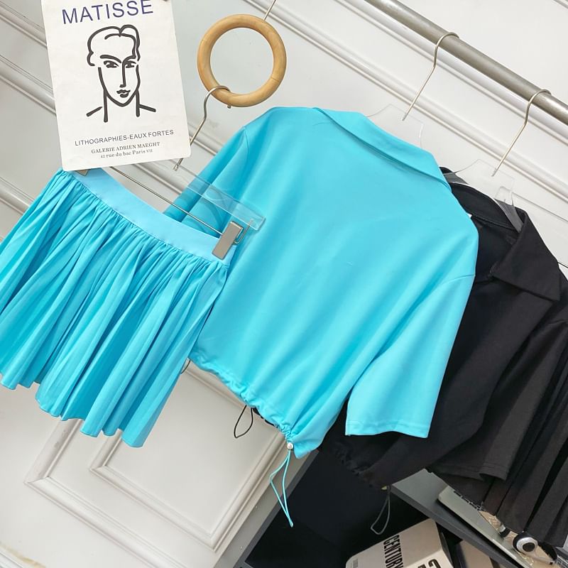 Polo Top and Mini Skirt Set
