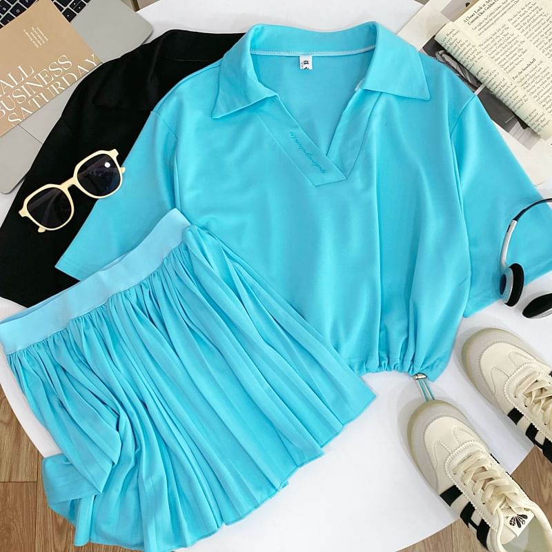 Polo Top and Mini Skirt Set