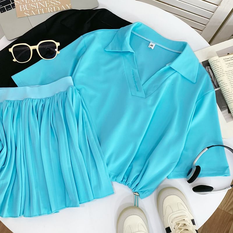 Polo Top and Mini Skirt Set