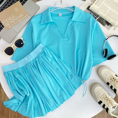 Polo Top and Mini Skirt Set