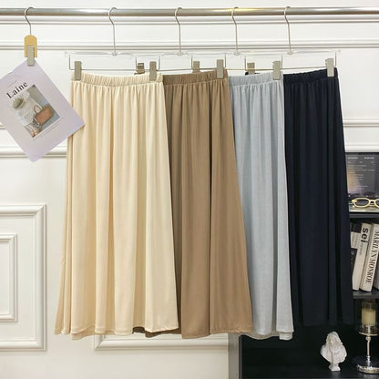 Solid A-Line Maxi Skirt