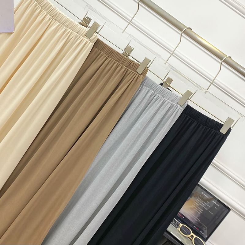 Solid A-Line Maxi Skirt
