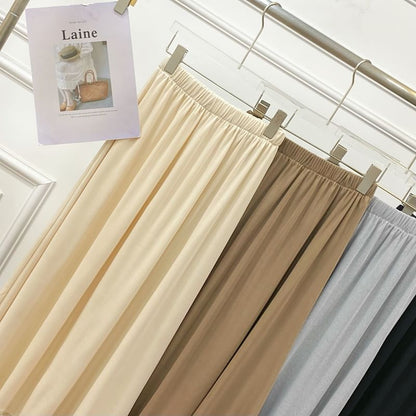 Solid A-Line Maxi Skirt