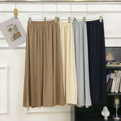 Solid A-Line Maxi Skirt