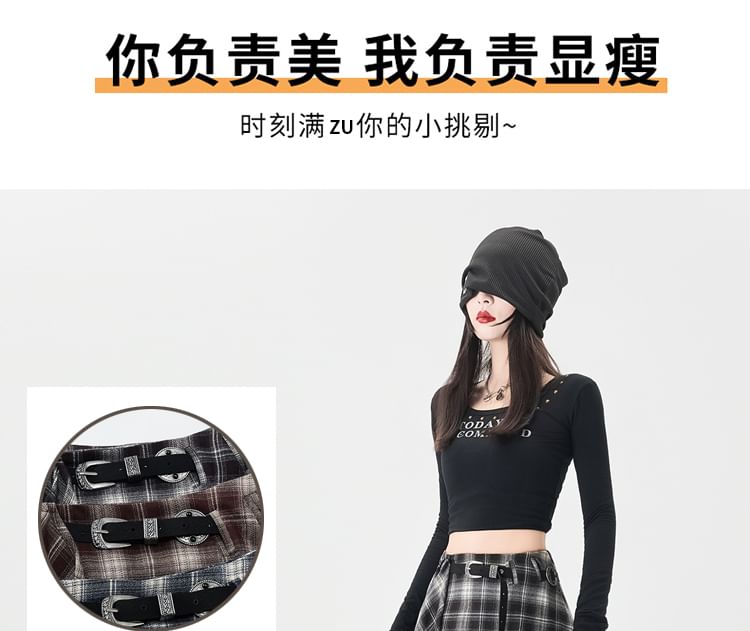 Asymmetrical Plaid A-Line Skirt