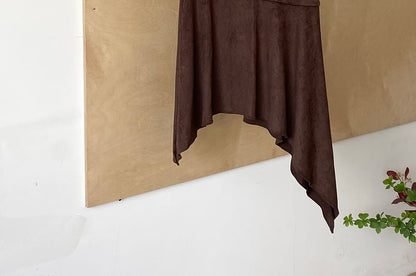 Asymmetrical Grommet Midi A-Line Skirt