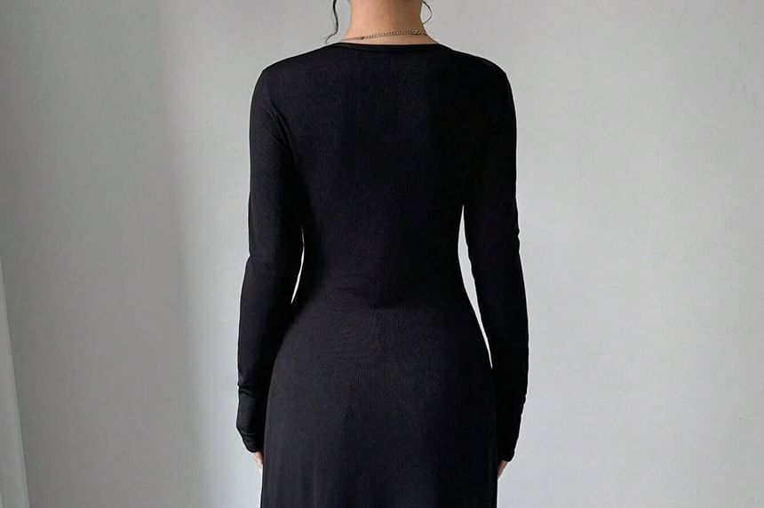 Long Sleeve V-Neck Plain Long Light Cardigan