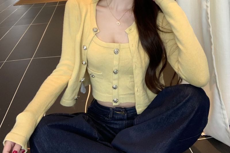 Cropped Cardigan and Cami Top
