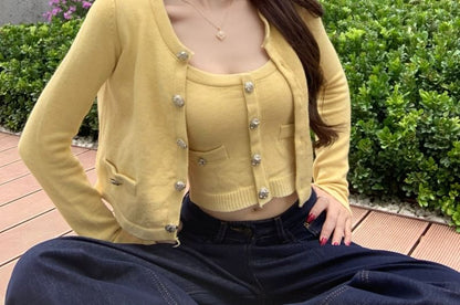 Cropped Cardigan and Cami Top