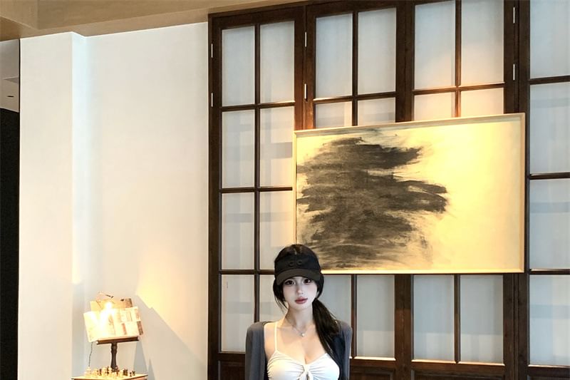 Cardigan, Camisole, and High Rise Maxi Skirt Set