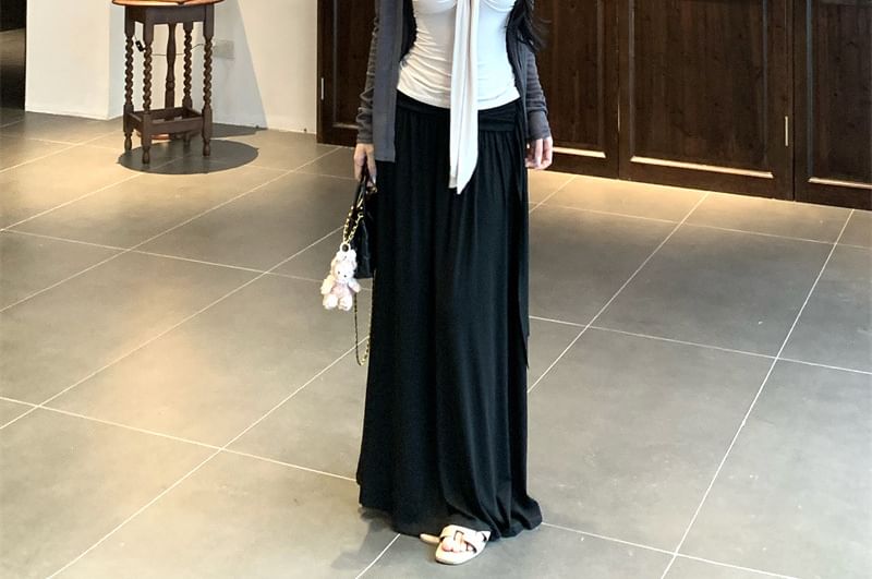 Cardigan, Camisole, and High Rise Maxi Skirt Set