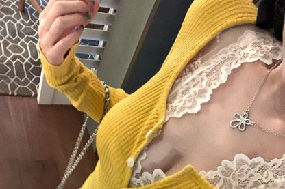 Sleeveless Lace Top and Cardigan