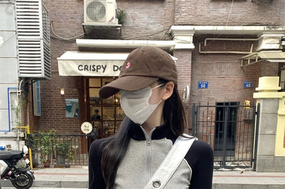 Mock Neck Two Tone Zip-Up Cardigan