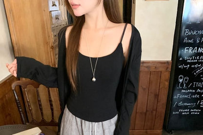 Cardigan, Cami, and Wide Leg Pants Set