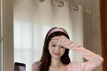Striped Round Neck Camisole Cardigan Top
