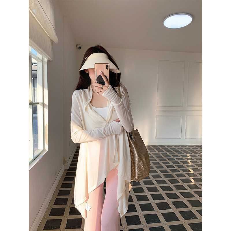 Long Open Front Plain Cardigan