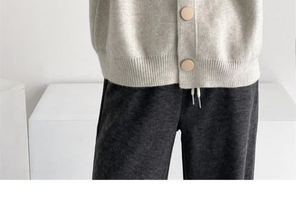 Classic Button-Up Crewneck Cardigan