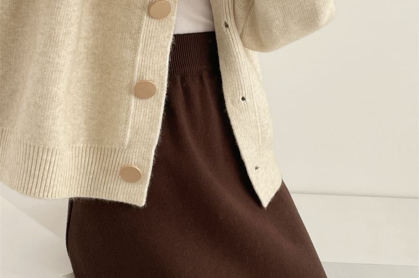 Classic Button-Up Crewneck Cardigan