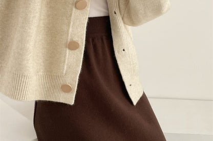 Classic Button-Up Crewneck Cardigan