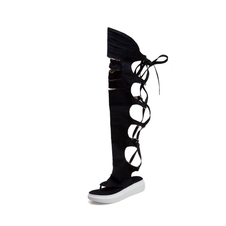 Strappy Thong Platform Gladiator Sandals