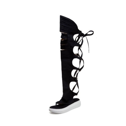Strappy Thong Platform Gladiator Sandals