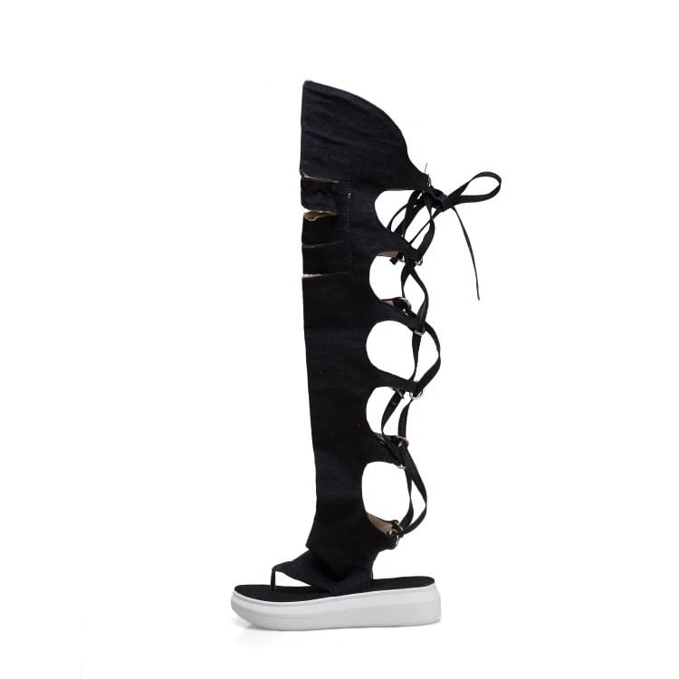Strappy Thong Platform Gladiator Sandals