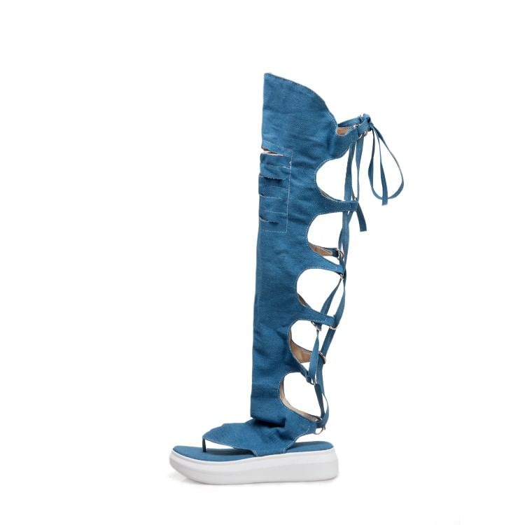 Strappy Thong Platform Gladiator Sandals