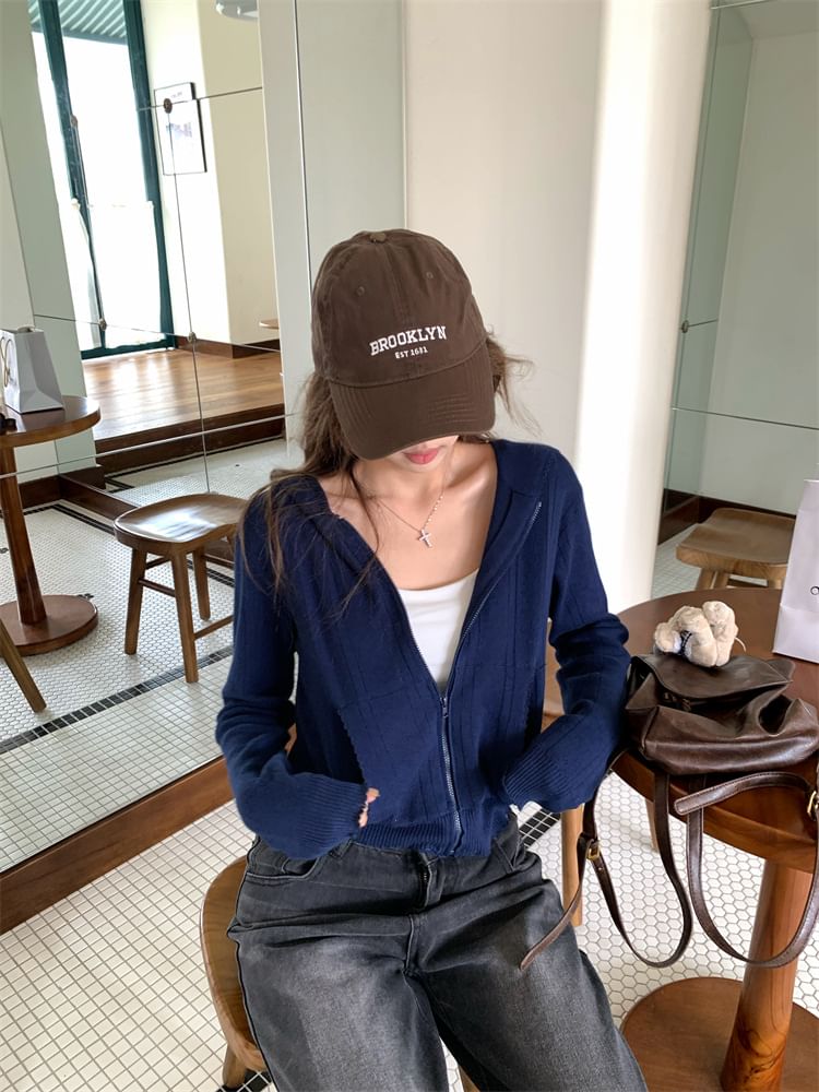 Hooded Zip Cardigan