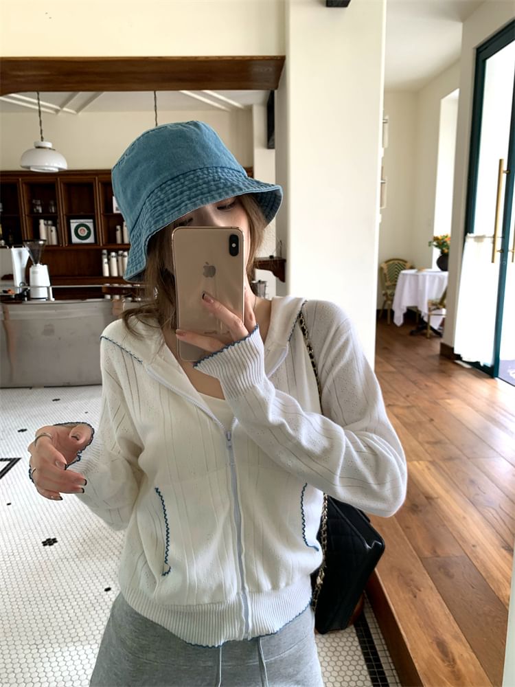 Hooded Zip Cardigan