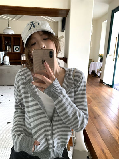 Hooded Zip Cardigan