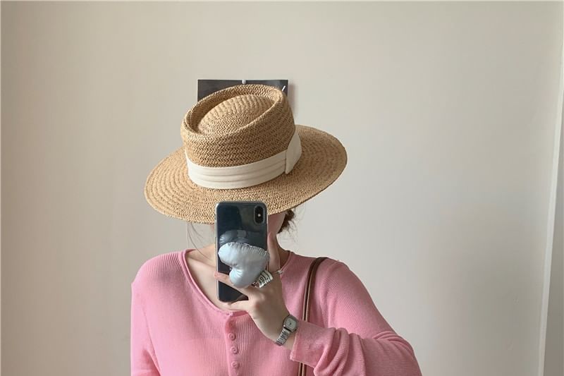 Sheer Slit Crewneck Button-Up Cardigan