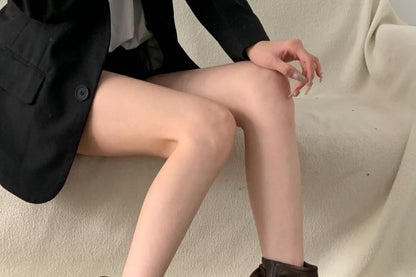 Platform Plain Ruched Faux Leather Short Boots