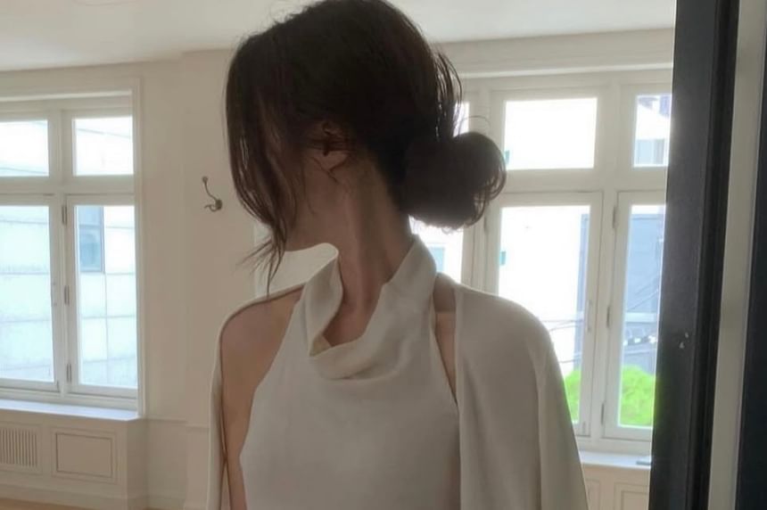 Sleeveless Crop Top and Cardigan Set