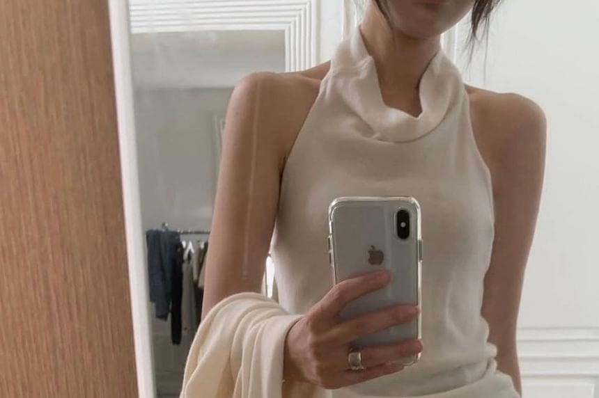 Sleeveless Crop Top and Cardigan Set