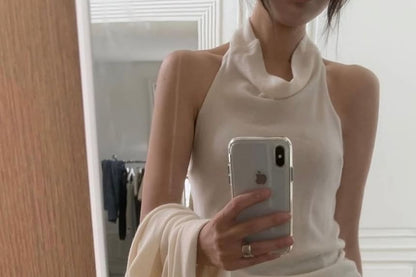 Sleeveless Crop Top and Cardigan Set