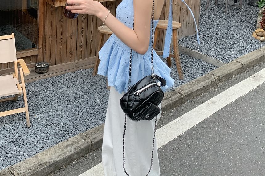 Dotted Flowy Sleeveless Top