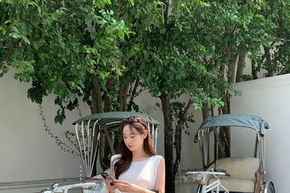 Plain Knitted Round-Neck Tank