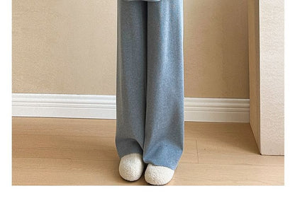 Maternity Knitted Two-Piece Sweater & Wide-Leg Pants Set