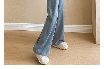 Maternity Knitted Two-Piece Sweater & Wide-Leg Pants Set