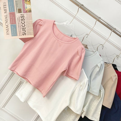 Solid Tee with Crew Neck, Short Sleeved, Relaxed Fit