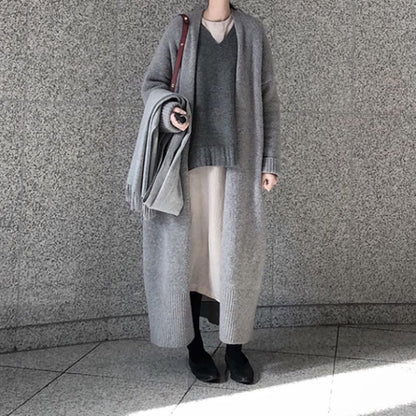 Midi Open Front Cardigan