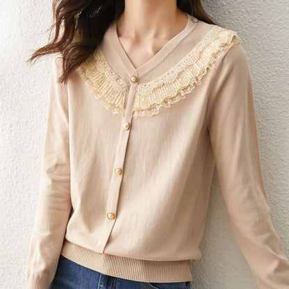 Lace Trim Cardigan