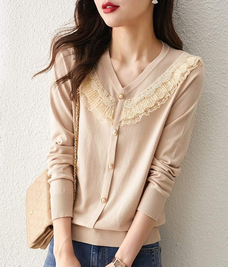 Lace Trim Cardigan