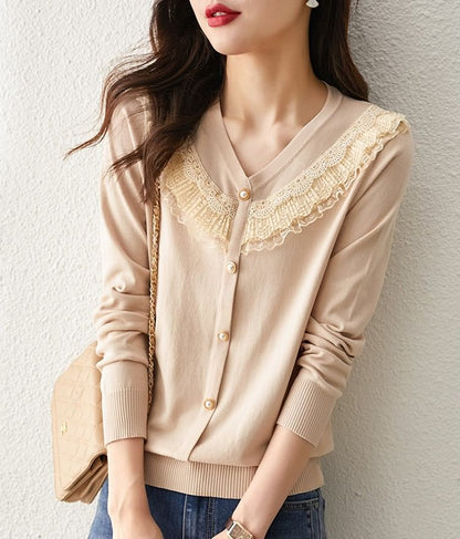 Lace Trim Cardigan
